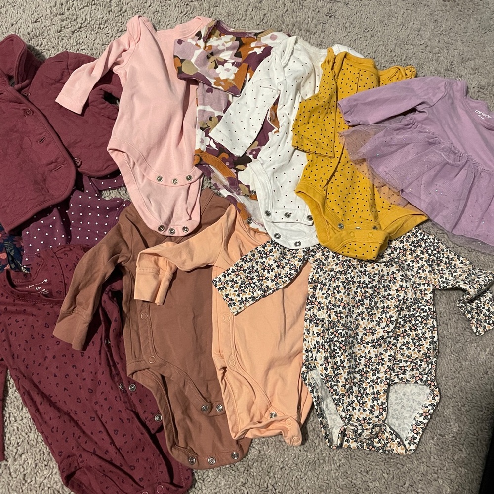 Assorted Baby Girl 3 Month Onesies